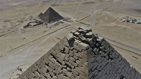 Pyramid Of Khafre Khefren Chephren Aerial Structure Details