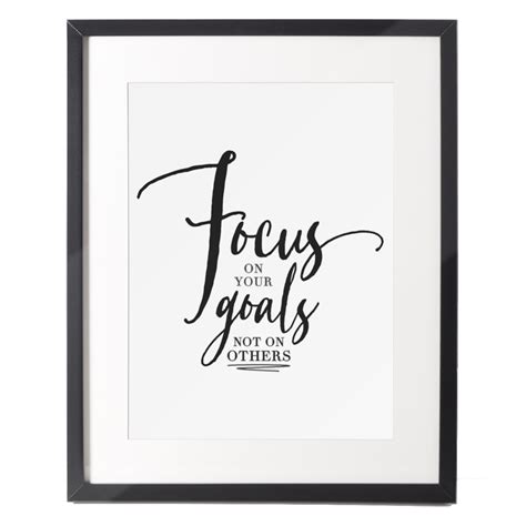 Motivational Quote Wall Art Print Focus On Your Goals