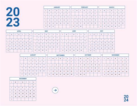Pink Year 2023 Calendar In Illustrator Psd Word Download