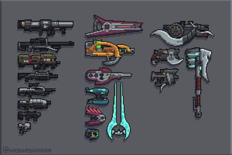 Halo 3 Weapons Set Rpixelart
