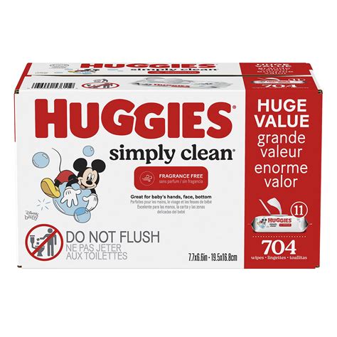 Huggies Simply Clean Fragrance Free Baby Wipes 64 Count Pack Of 11