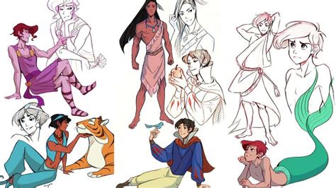 Artist Perfectly Captures Genderswapped Disney Princesses Disney