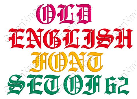 Old English Embroidery Fonts Machine Designs Patterns Set Of 62