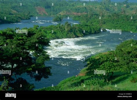 Victoria Nile River Through Rainforest Jinja Falls Near Kampala Stock