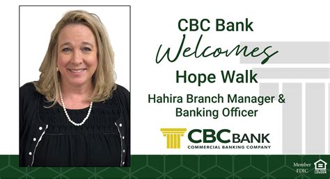 Cbc Bank Welcomes Hope Walk As Hahira Branch Manager And Banking Officer