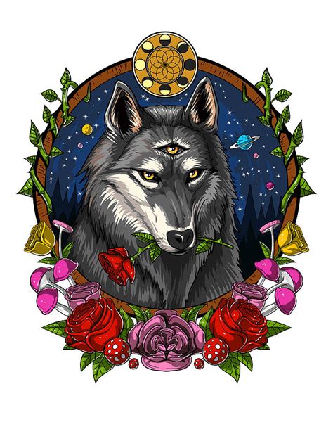 Psychedelic Wolf Digital Art By Nikolay Todorov