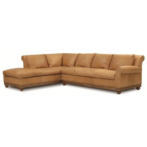 Elite Leather Echo Park Traditional Leather Sectional Sofa With Bun