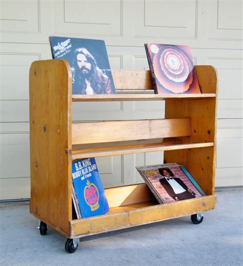 Vintage Wooden Library Book Cart Rolling Book Cart Library Etsy