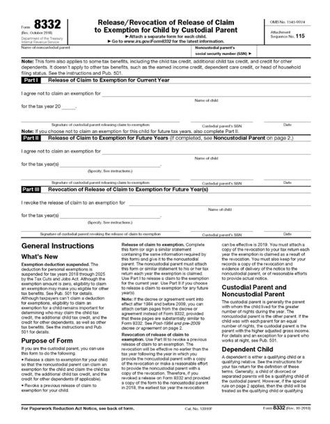 Form 8332 Irs Tax Forms Jackson Hewitt
