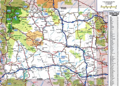 Large Detailed Roads And Highways Map Of Wyoming State With National