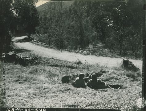 Soldiers From The 71st Infantry Division Guarding A Road With 30 Cal