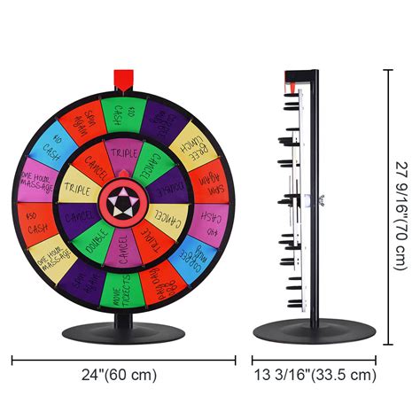 Winspin 24 Dual Wheels Tabletop Dry Erase Spinning Prize Wheel