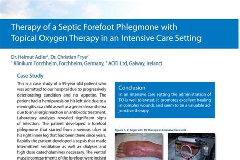 Therapy Of A Septic Forefoot Phlegmone With Topical Wound Oxygen Two2