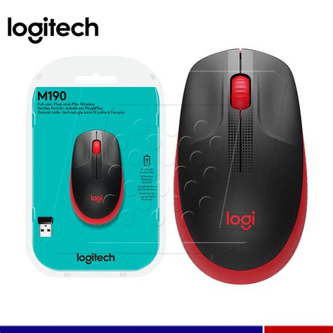 Mouse Logitech M190 Wireless Full Size Red