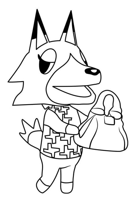 Vivian From Animal Crossing Coloring Page Free Printable Coloring