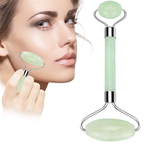 Anti Aging Jade Roller Therapy 100 Natural Jade Facial Roller Double