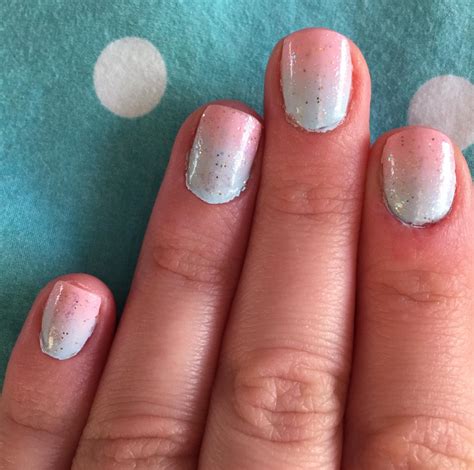 Light Pink Ombre Nails With Glitter Nail Arts At Home