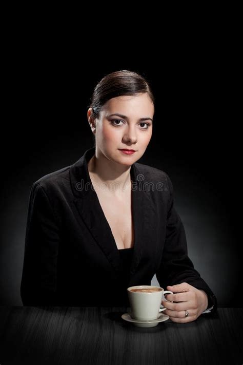 Beautiful Girl Enjoying A Cup Of Coffee Stock Photo Image Of Concept