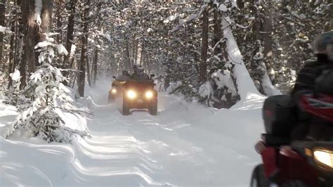 Atv Ride During The Winter In Chaudiere Appalaches Region Quebec