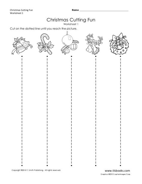 Christmas Cutting Fun Worksheet For Kindergarten Lesson Planet