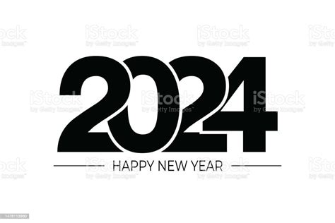 Happy New Year 2024 Text Design For Brochure Design Template Card