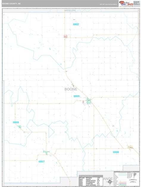 Boone County Ne Wall Map Premium Style By Marketmaps