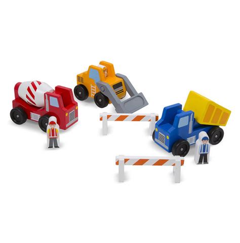 Melissa And Doug 656 Classic Wooden Toy Construction Vehicle Set At