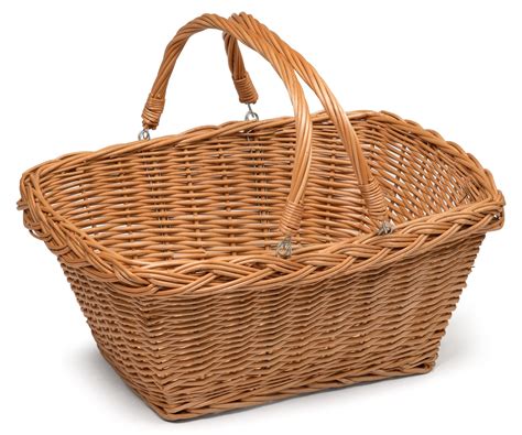 Large Wicker Shopping Basket With Two Handles Ebay