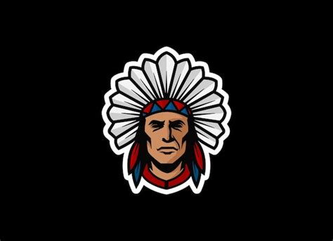 Premium Vector Native American Indian Chief Head Profile Mascot