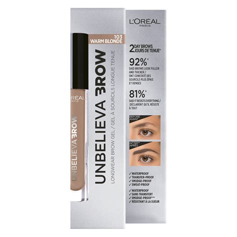 Loréal Paris Loréal Unbelieva Brow Eyebrow Gel 103 Warm Blonde Perfecthairch