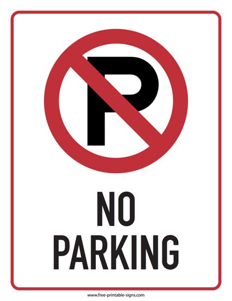 Printable No Parking Sign Free Printable Signs