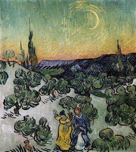 Walk In The Moonlight Vincent Van Gogh As Art Print Or Hand Painted Oil