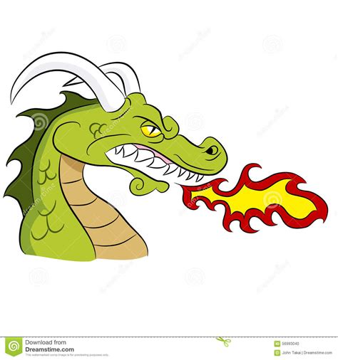 Fire Breathing Dragon Clip Art Black And White