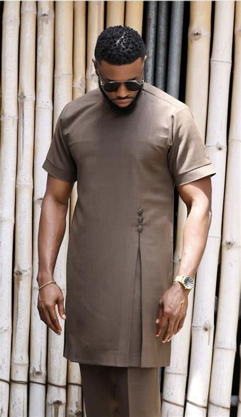 Brown Two Piece African Dashiki Suite African Men Clothing Etsy In