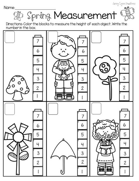 Measurement Worksheets For Kindergarten Kindergarten Math Worksheets