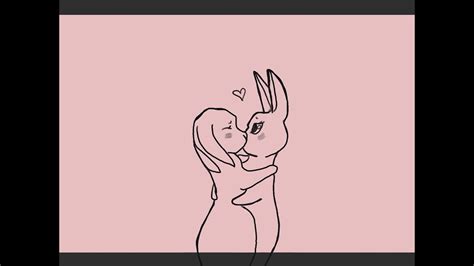 The Bunny Kiss Animated With Krita Youtube