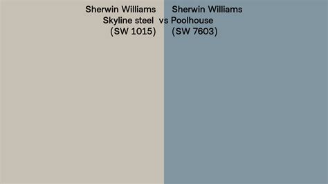 Sherwin Williams Skyline Steel Vs Poolhouse Side By Side Comparison