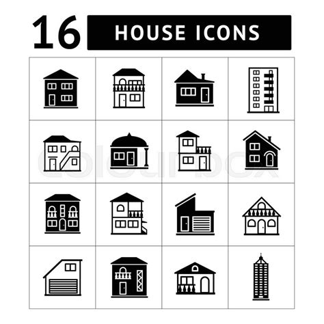 Set Of House Icons Real Estate And Stock Vector Colourbox