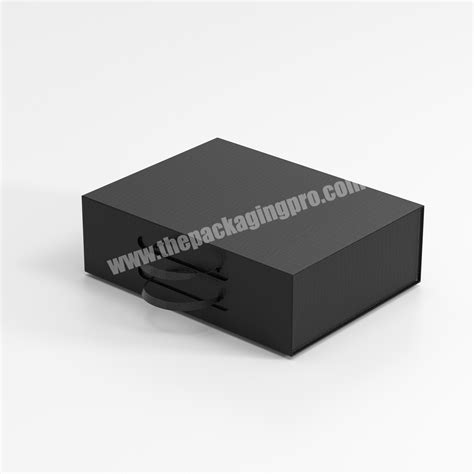 Custom Large T Tea Black Color Rigid Flat Packaging Box Magnetic