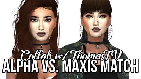 The Sims 4 Create A Sim Alpha Vs Maxis Match Collab W Thomastv