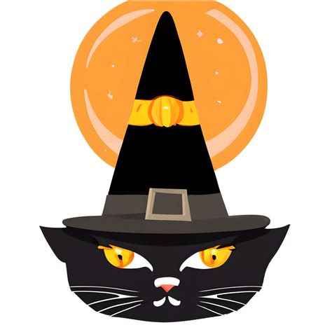 Adorable Halloween Cat In Witches Hat · Creative Fabrica