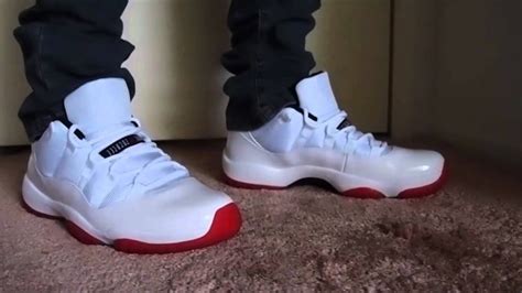 Air Jordan Xi 11 Red Bottoms On Feet Youtube