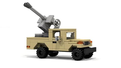Lego City Toyota Pickup With Anti Aircraft Gun Tutorial Youtube