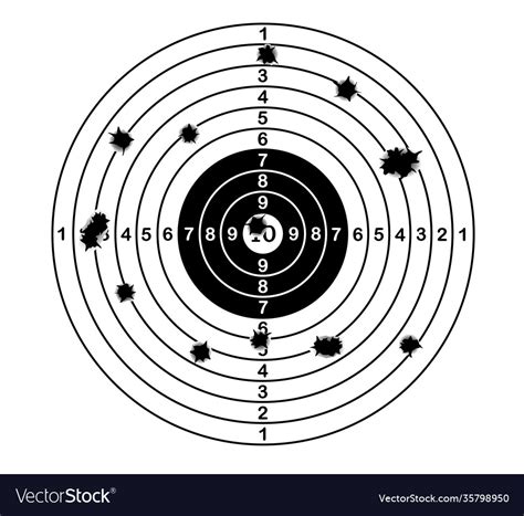 Shooting Range Target Shot Bullet Holes Royalty Free Vector