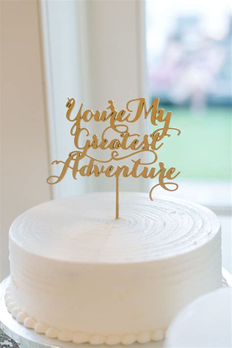 Gold Custom Adventure Wedding Cake Topper