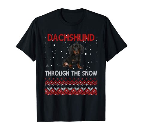 Dachshund Through The Snow Dog Christmas T Shirt Mens T Shirt In 2020