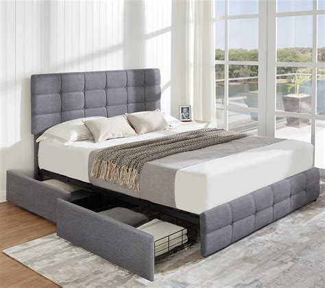Buy Amerlife Full Size Bed Frame With 4 Storage Drawers And Headboard