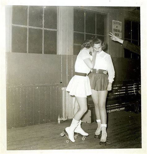 Roller Skate Girls 1950s Vintage Lesbian Roller Girl Vintage Skate