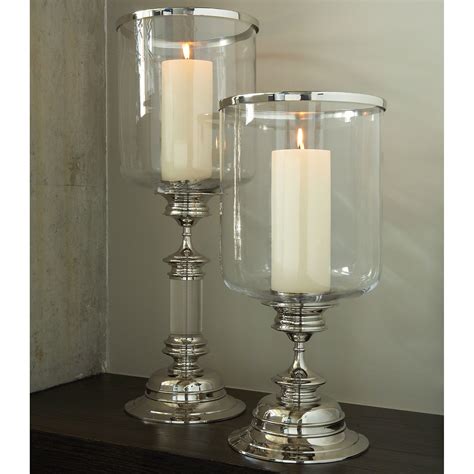 Global Views Estate Hurricane Nickel Tall 990776 Candle Decor