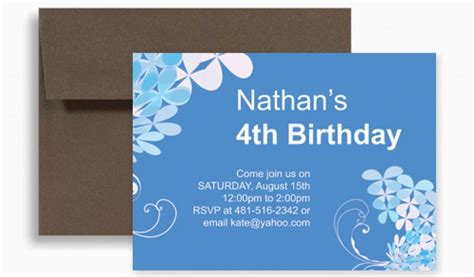 Birthday Invitation for 7 Years Old Boy Birthday Invitation Card for 10